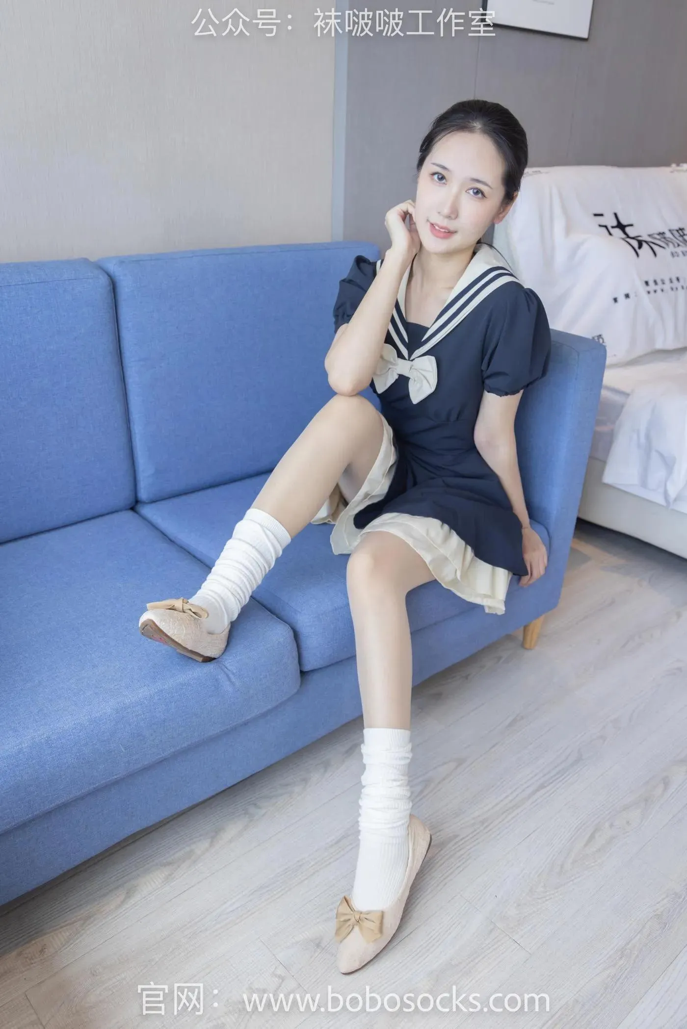 [BoBoSocks袜啵啵]NO.107 小安-平底鞋、白棉袜、肉丝 [140P]插图3